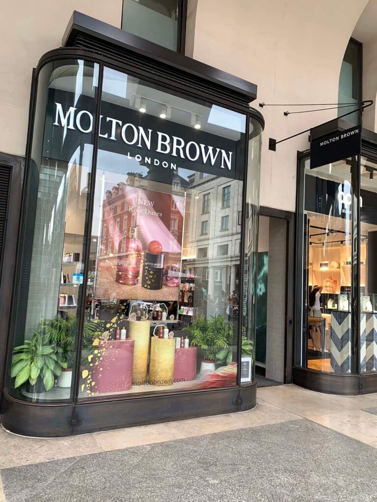 Molton Brown outside 2 Covent Garden London